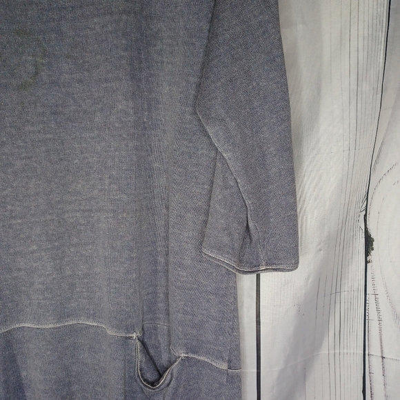 Poetry Blue Ocean Hemp/ Cotton Dress with Pockets - Picture 4 of 15